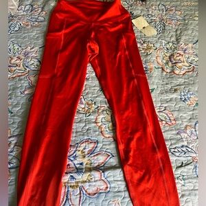 Orange high waisted leggings